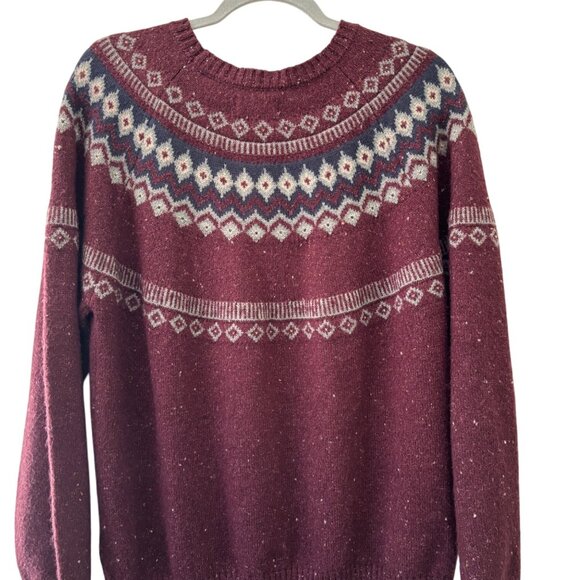 Weatherproof Vintage Maroon Nordic Fairisle Pattern Sweater XXL Crewneck - Picture 2 of 12
